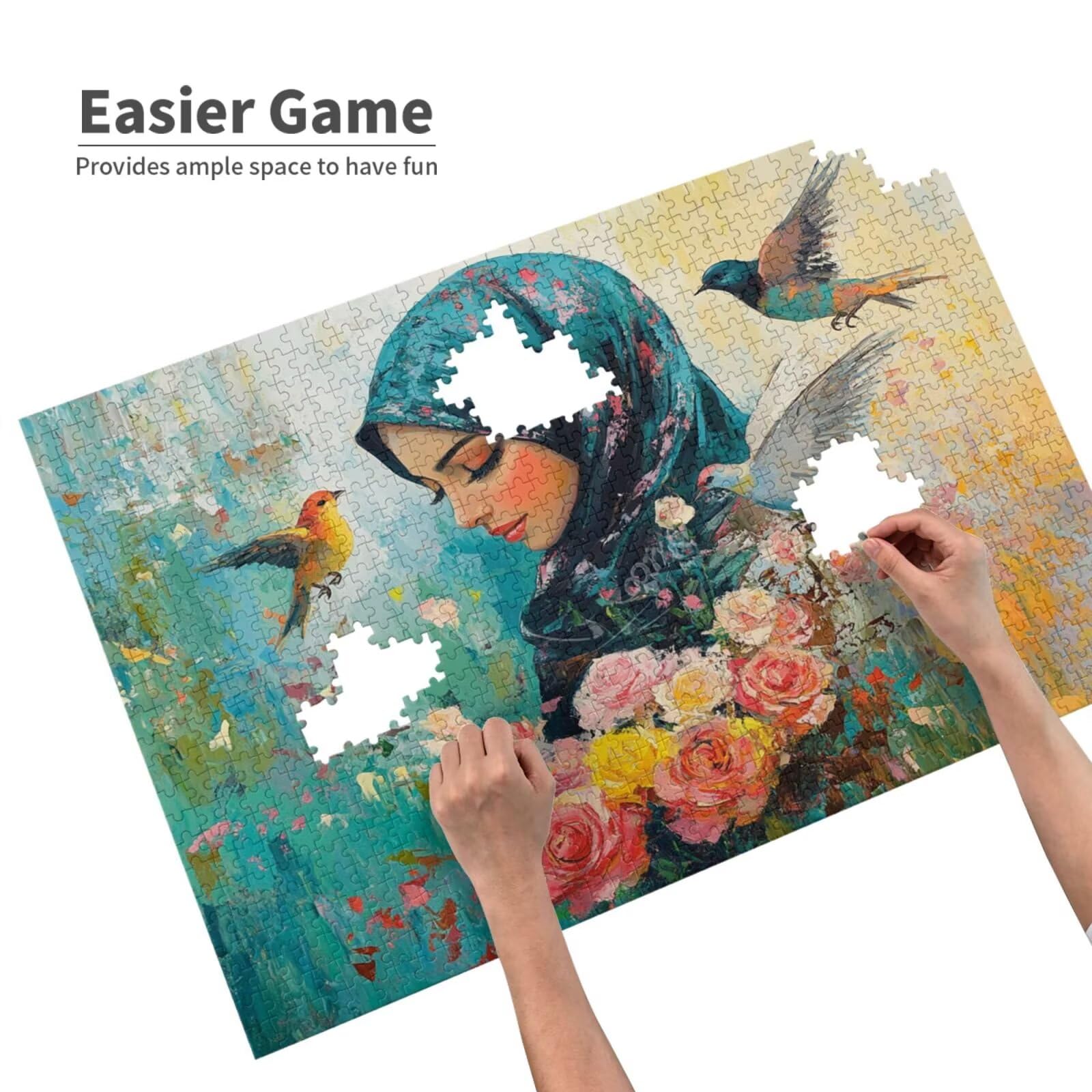 Frau Puzzle 2000 Teile Erwachsene Puzzle Tier Design für Erwachsene und Beginner, HD Farbe HolzPuzzle mit Geschenkbox Verpackung for Zimmer Deko Wohnzimmer, Geschenke für Frauen 70x100cm -z1426