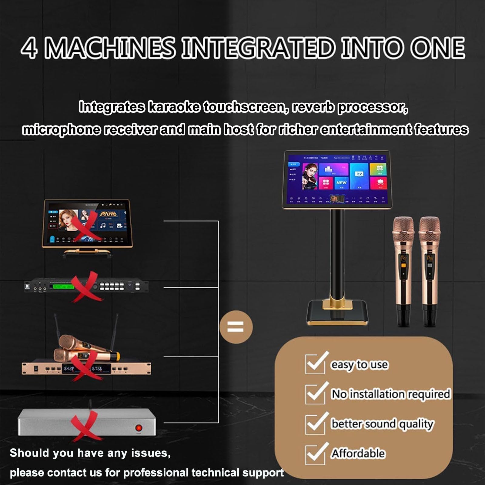 21,5-calowa maszyna do karaoke 4k Uhd, profesjonalna komercyjna Jukebox Ktv All-in-One, do barów, klubów, imprez i rozrywki, opcje 3 TB/4 TB/6 TB/8 TB 3TB