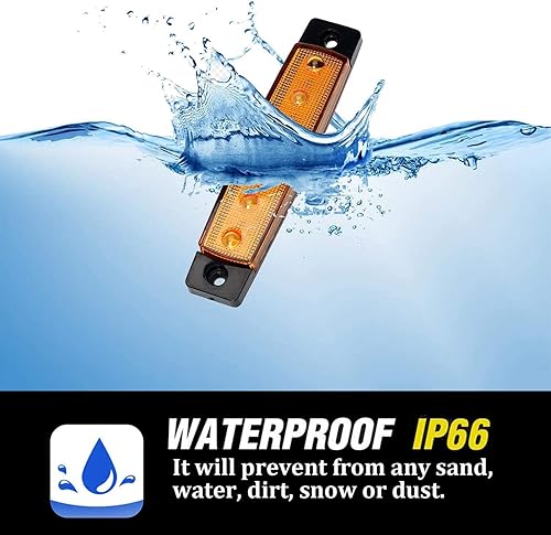 Miniatura 2 de FXC 10 x 12 V 6 LED 3.8 pulgadas para camión, autobús, barco, remolque, caravana, indicadores laterales, lámpara de luz ámbar