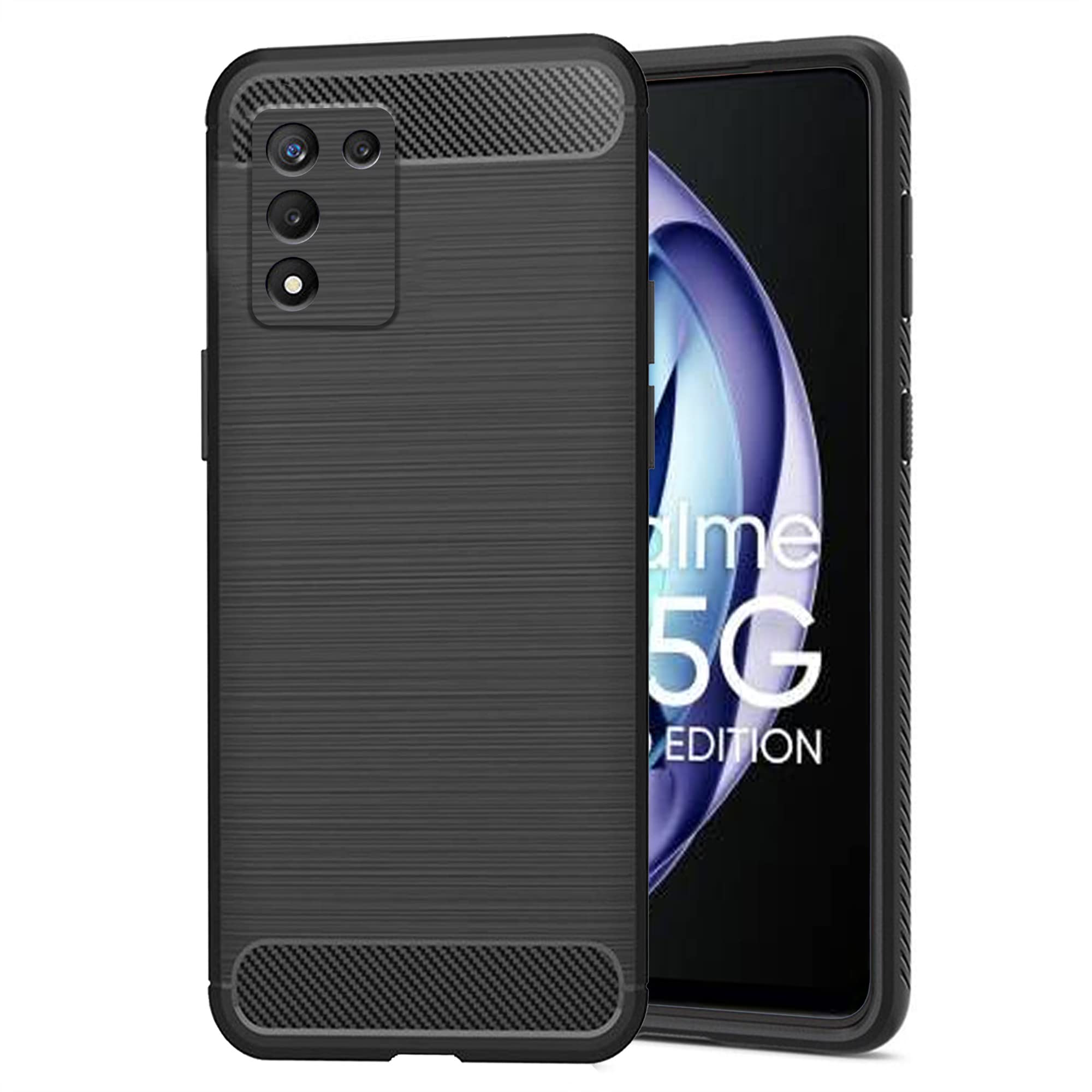 Knotyy Realme 9 5G SE Back Cover | Hybrid Shock Proof Case Cover| Matte Soft Silicon Flexible | Back Cover for Realme 9 5G SE (Black) (B0C24DXZJB) Amazon Price History, Amazon Price Tracker