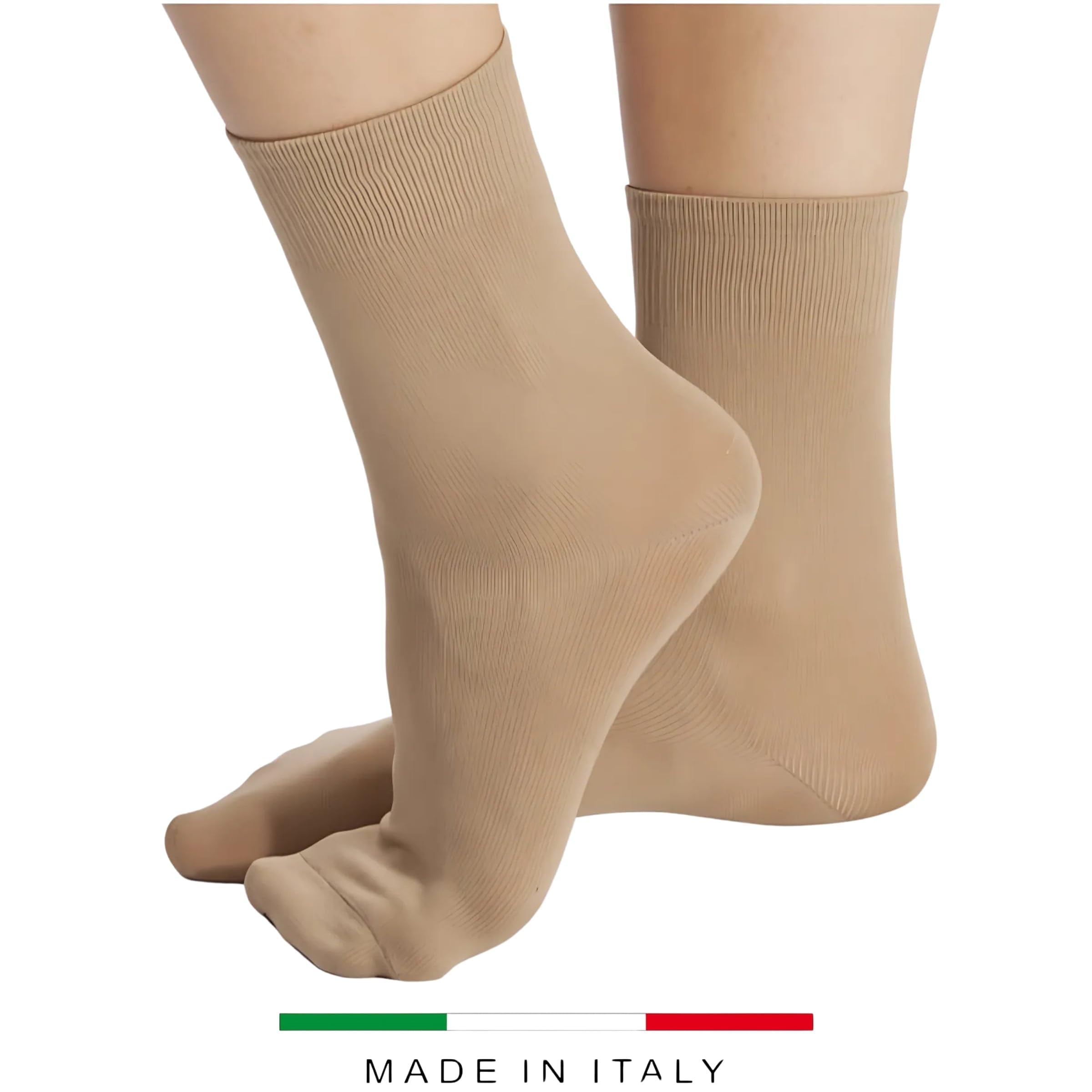 Calzino Danza Classica RAD in microfibra per saggi ballerine Ballo Moderno Contemporaneo - Made in Italy - colore nudo