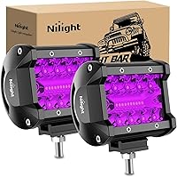 Vista 18 de Nilight 2 cápsulas de luz LED de triple fila de 4 pulgadas, 60 W, combo inundación punto, 6000 lm, 2 unidades, 6.5 pulgadas, 120 W, barra de luz
