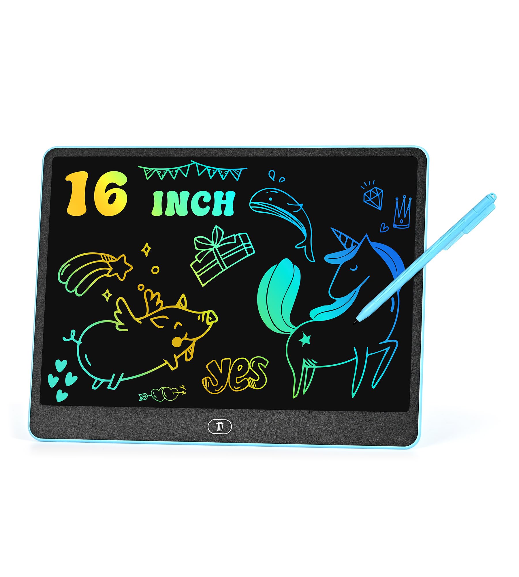 LCD Writing Tablet 16 Inch Colorful Doodle Board Drawing Tablets for Kids Toddler Educational Learning Toys for 3