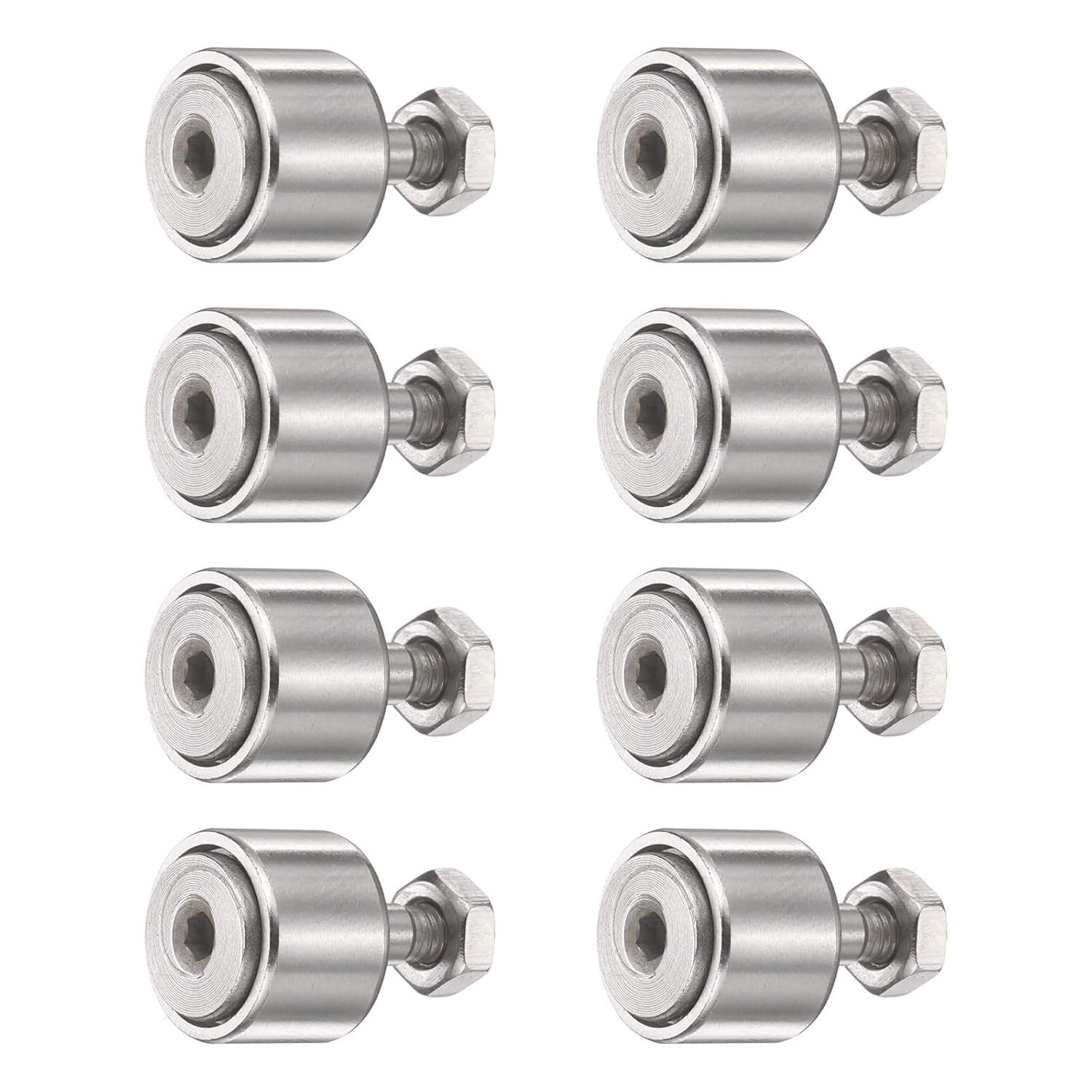 uxcell 8pcs CF3 Cam Follower KR10 Needle Roller Bearing, Chrome Steel Track Runner Bearings, 10mm Roller Diameter, M3x0.5mm Male Thread Stud Type for Machine Tool Guide Rail