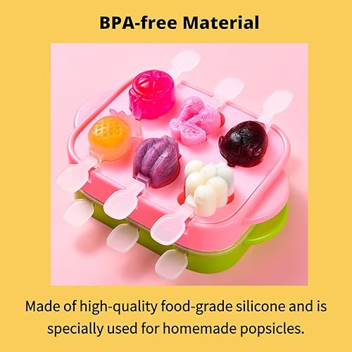 Miniatura 4 de Moldes de paletas de 6 piezas, moldes para paletas de hielo, molde de silicona sin BPA, para helados, pequeño, para congelador, hecho en casa, para