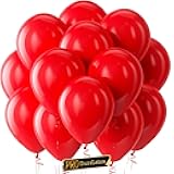 Bezente Pro Duralatex Red Balloons - 100 Pack 12 inch Extra-Thick Red Balloons for Long-Lasting Professional Party Decorations, Large Christmas New Year Wedding Anniversary Birthday Valentine’s Day