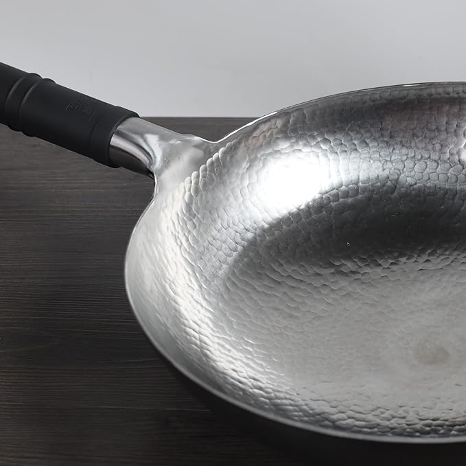 Wok de Acero al Carbono Martillado a Mano 13.3 pulgadas, Mango de Acero miniatura 5