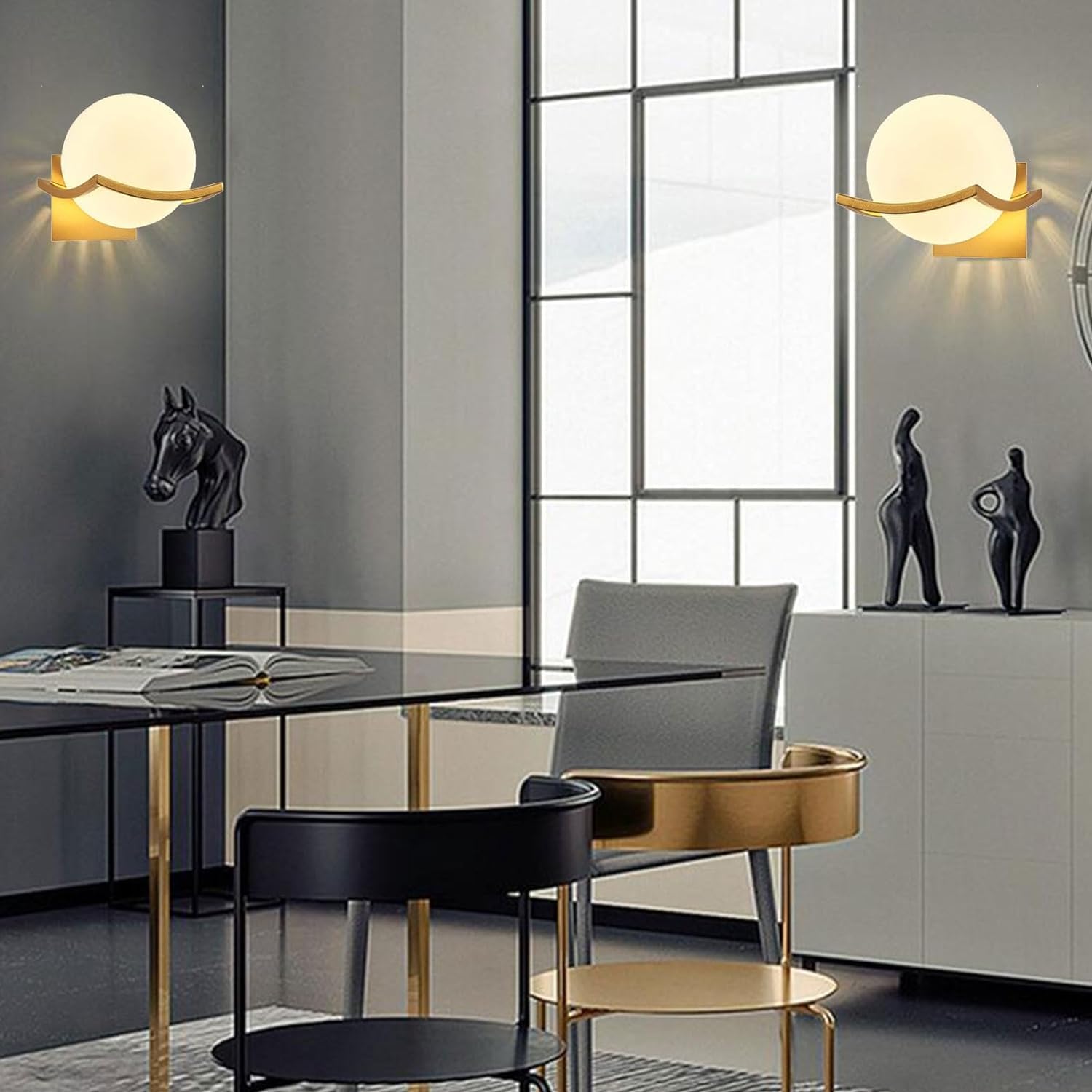 Szklana kula lampa ścienna biały globus kinkiet elegancki zamontowany oprawa oświetleniowa, do salonu