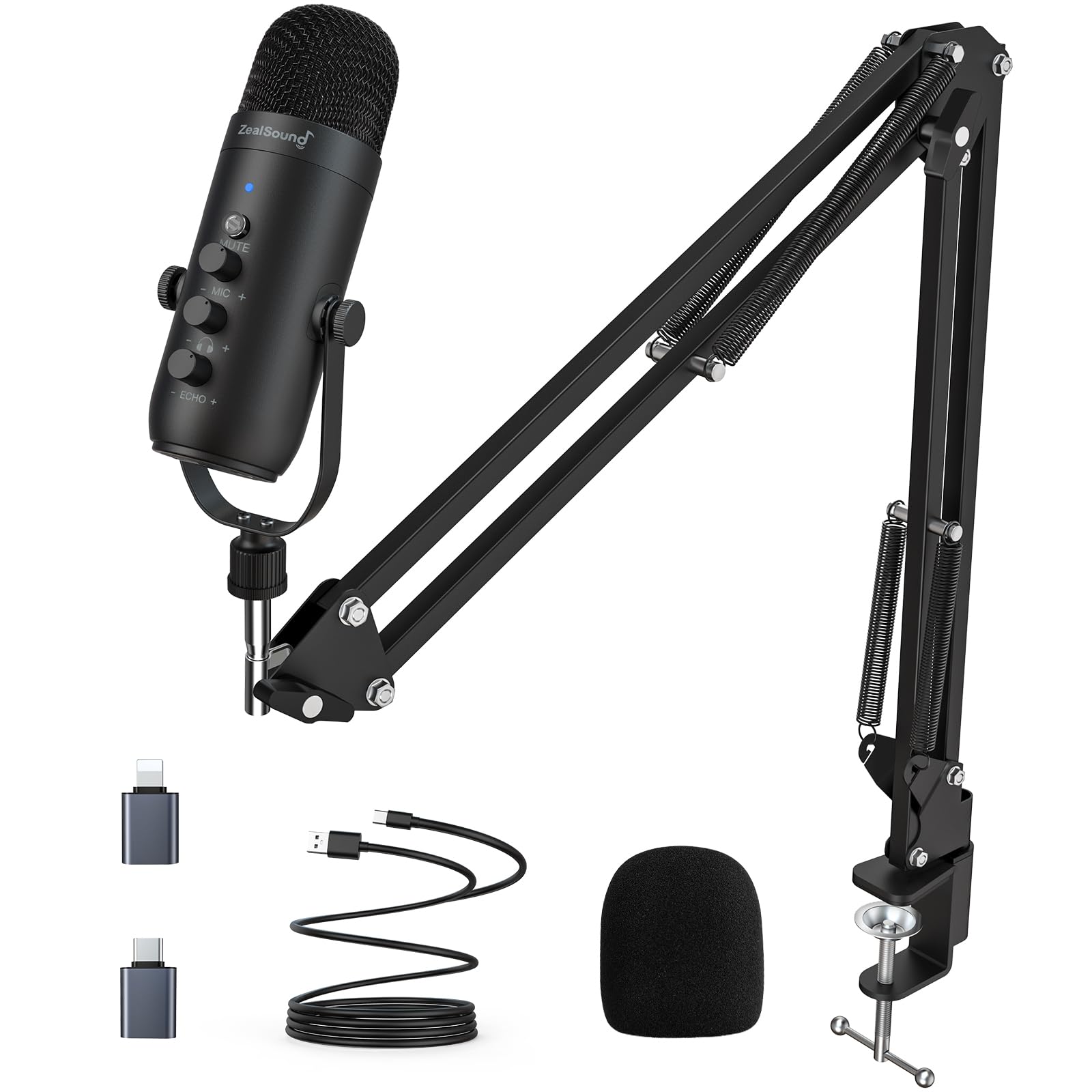 USB Gaming Microphone,ZealSound Noise Cancellation Mic Kit for