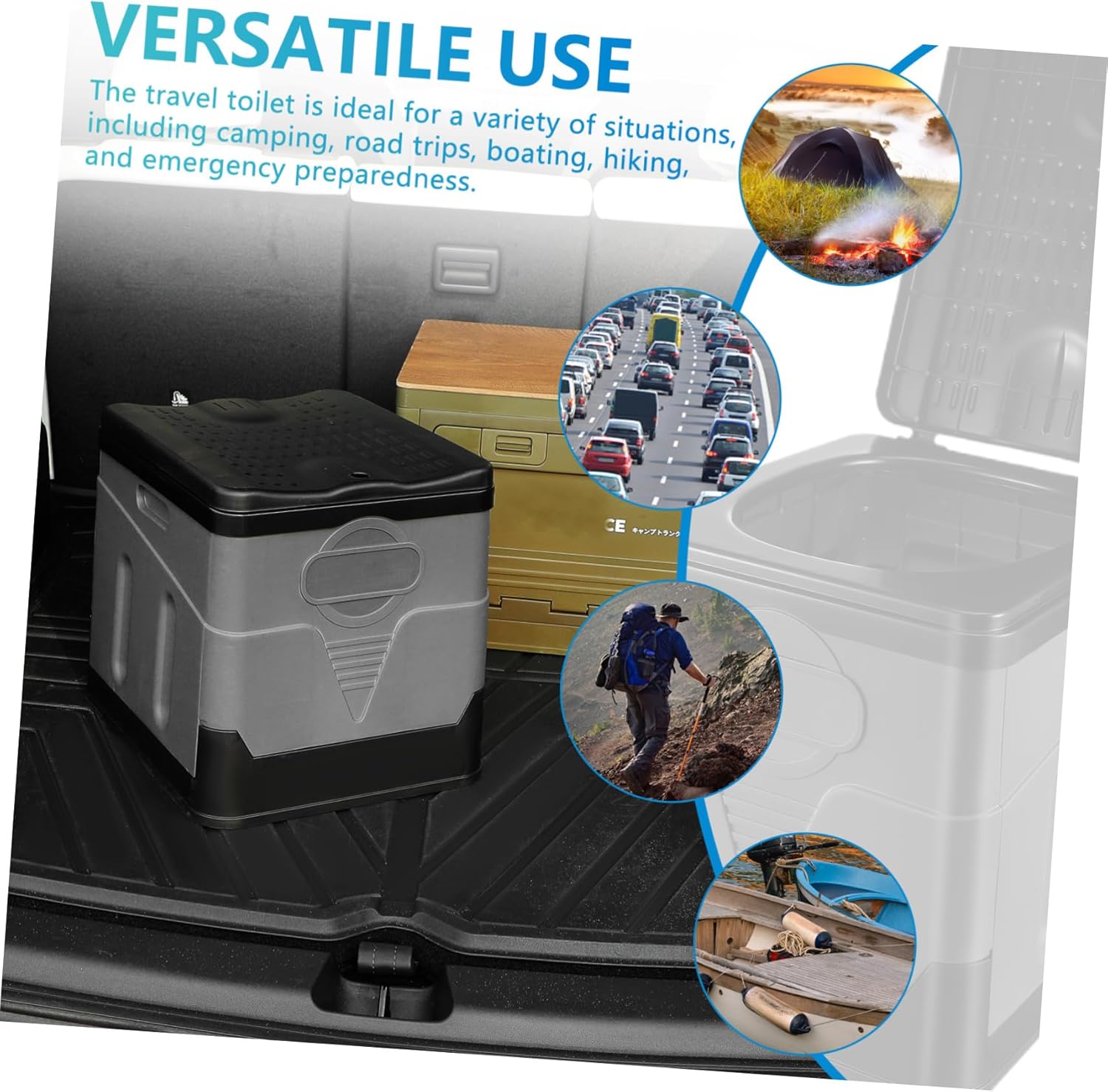 OUNONA Portable Folding Toilet for Adults Emergency Camping Toilet Lid for Road Trips and Outdoor Use Sturdy and Easy to Clean