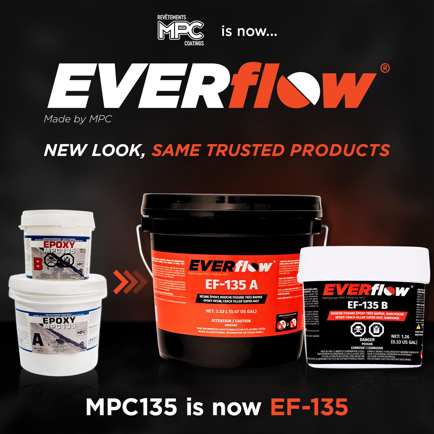 MPC-135 Epoxy Crack Filler, Fast-Curing Epoxy Filler Kit for Versatile Use, Clear