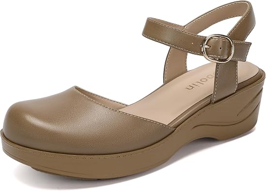 Womens Closed Toe Sandals Mary Janes for Women Long Walking Standing Work