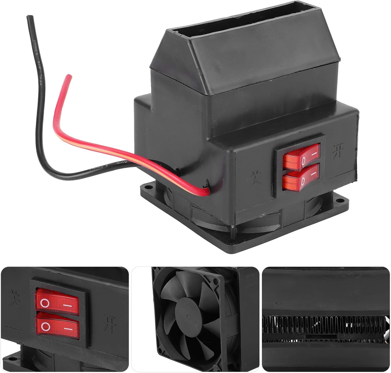 Acouto Car Heater, 200-300W Portable Car Heater Winter Fast Heating Warmer Windscreen Frost Fog Remove Manual Control(12V)