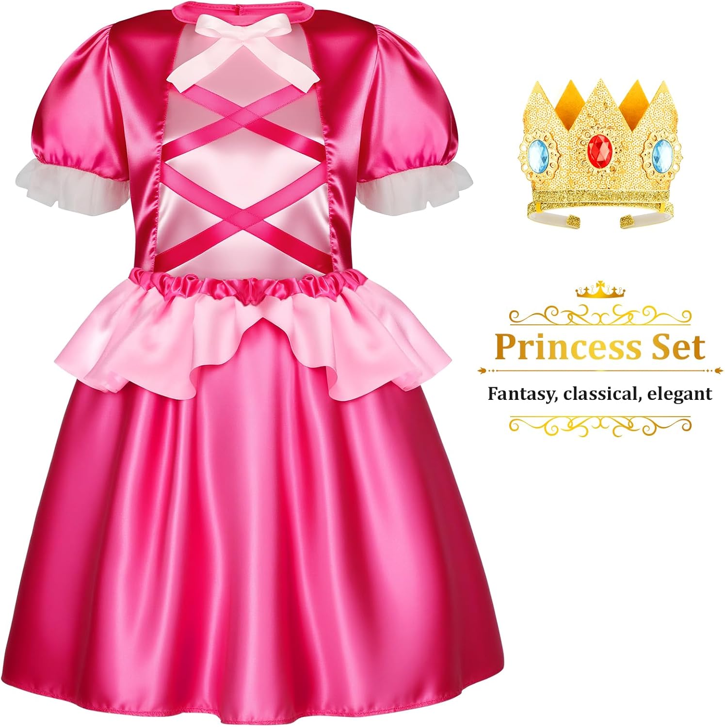 Princess Dress Up Clothes for Little Girl Role Play Costume Gift Set Princess Dress Up Toys for Toddler Girls