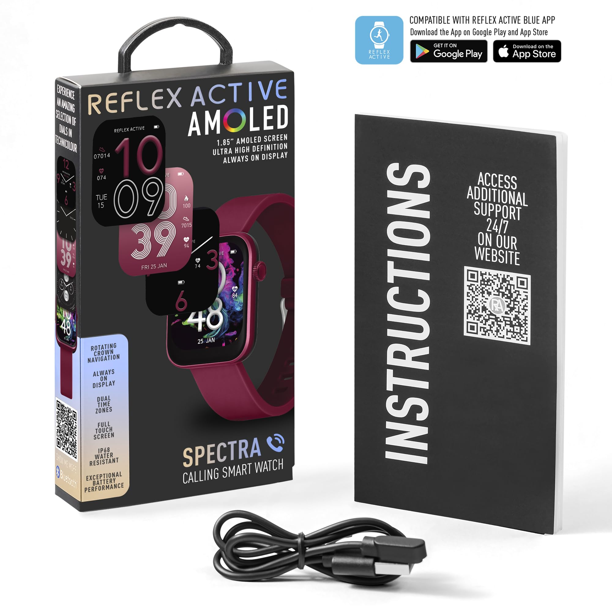 Reflex Active Spectra AMOLED Calling Smart Berry Strap Watch