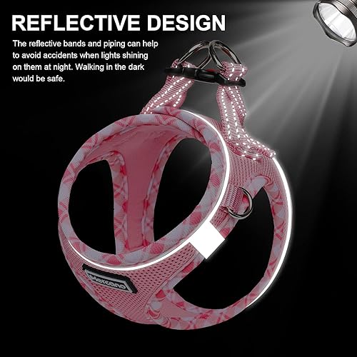 Miniatura 6 de Mercano Juego de arnés y correa de malla suave para perro, sin asfixia, reflectante, transpirable, ligero, fácil de caminar, a prueba de escape, con