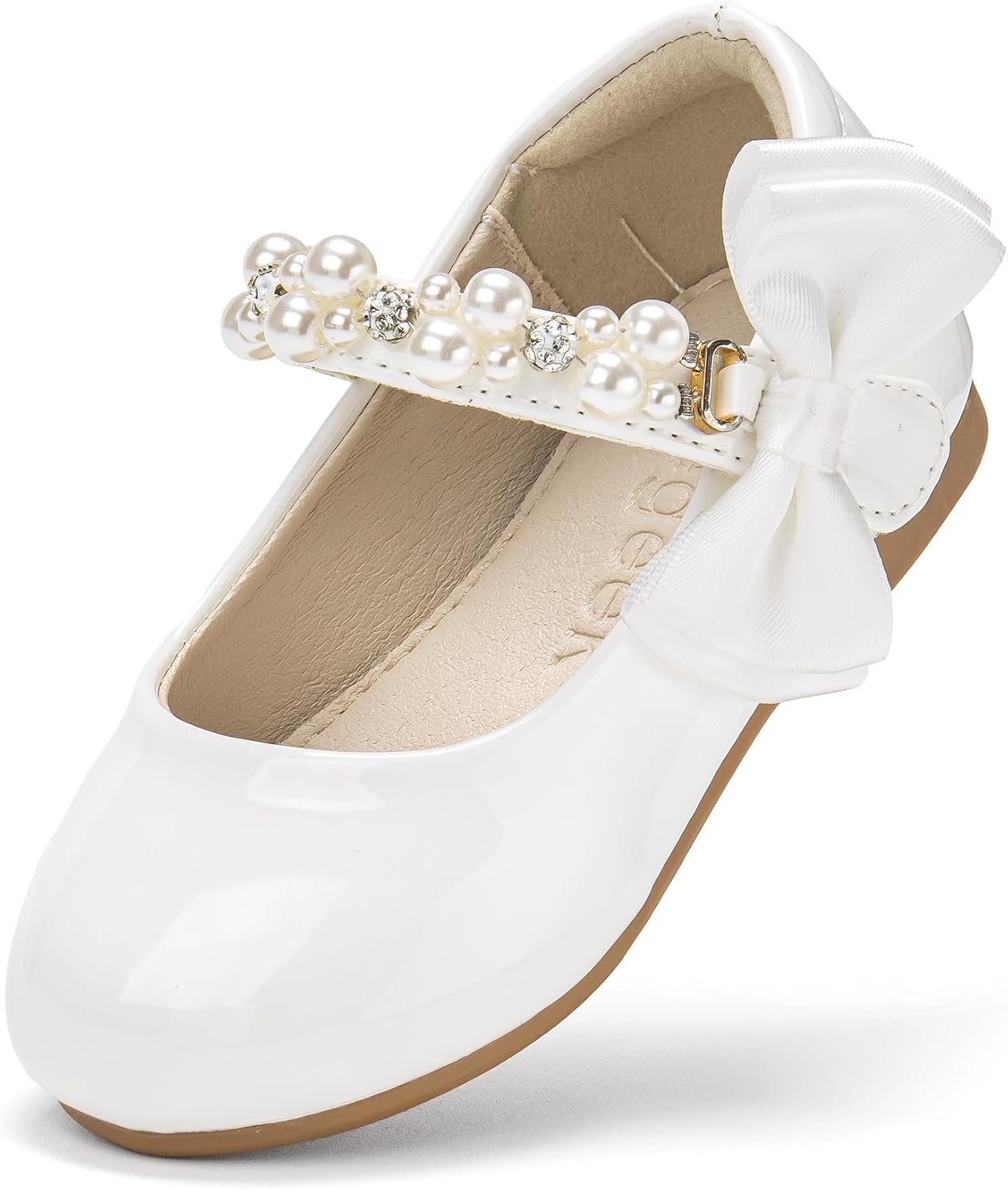 Girls Mary Jane Ballet Flats- Sparkly Shoes for Fancy Wedding