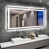 60x28 Inch LED Bathroom Mirror with Lights, 3 Colors Dimmable LED Vanity Mirror, Front and Back Lit, Anti-Fog, Memory Function, Shatterproof Tempered Glass, ETL Listed, Wall Mounted Makeup Mirror