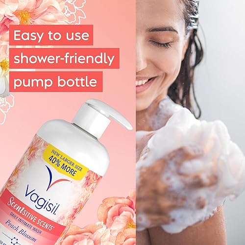 Miniatura 4 de Vagisil Jabón de Lavado Femenino para Higiene del Área Íntima, Aromas Sensibles, pH Equilibrado y Ginecológicamente Probado, Flor de Melocotón, 16.9