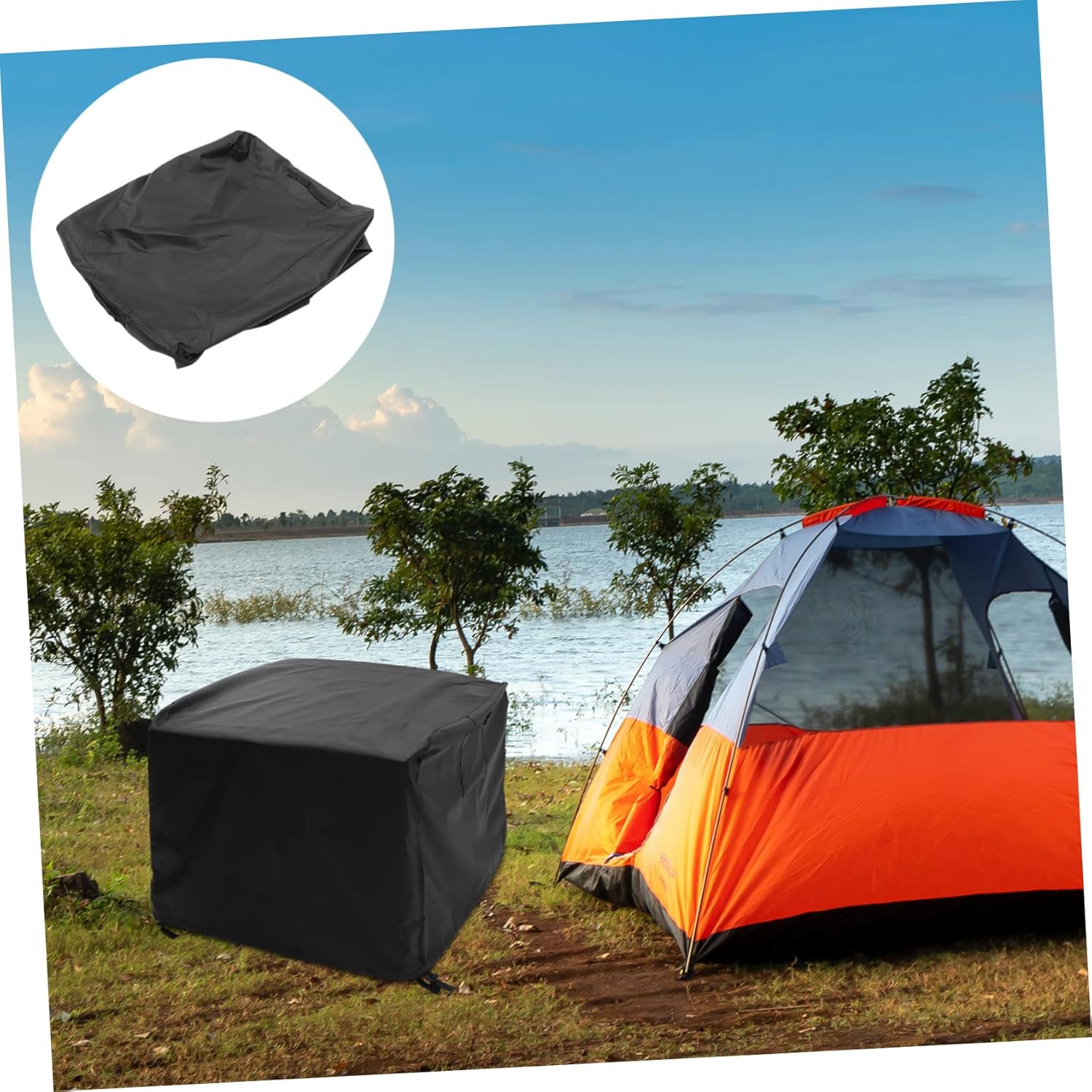 Fire Pit Cover for Outdoor Use 82x82x61CM Heavy Duty Oxford Cloth Waterproof Barbecue Stove Protector Dust Resistance