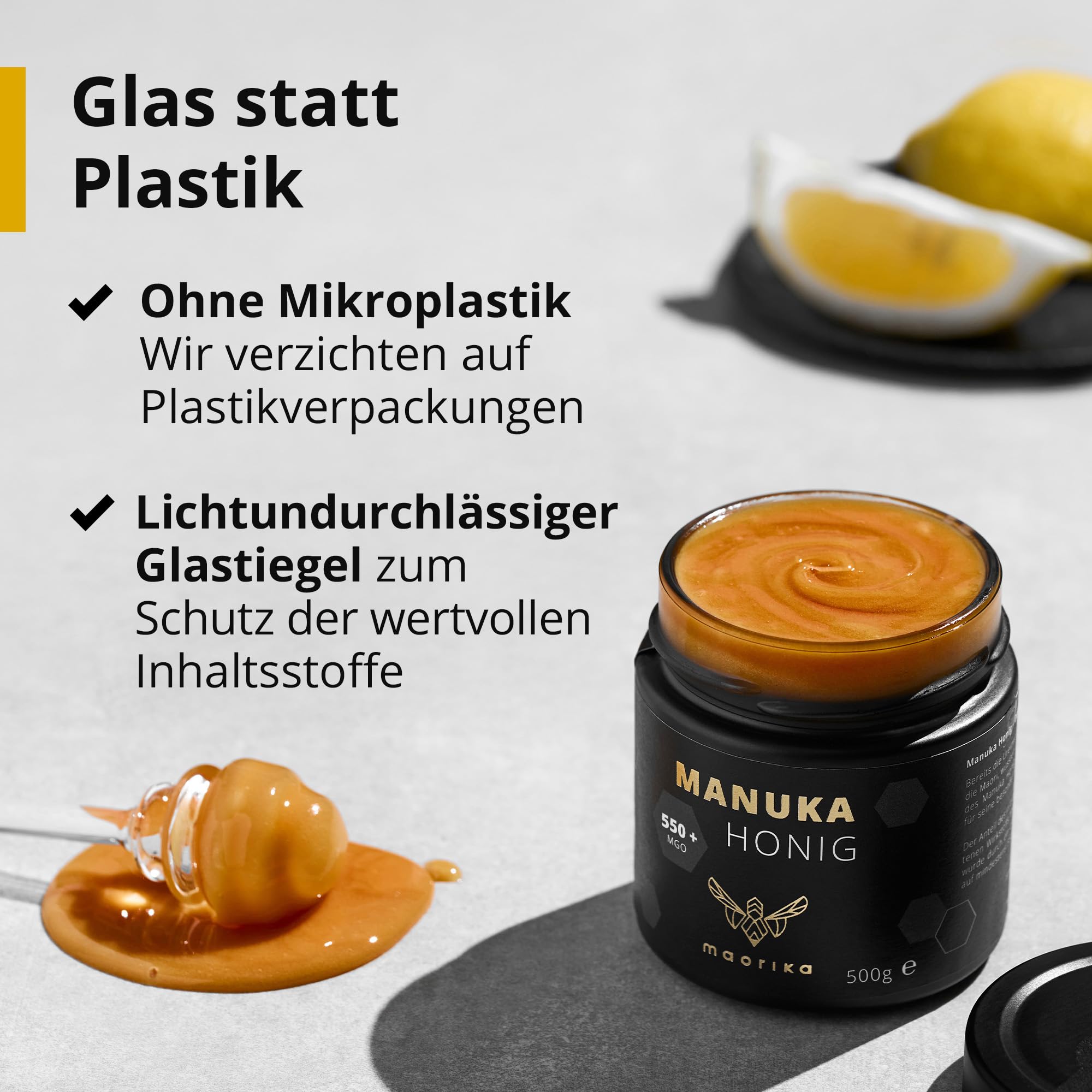 Manuka Honig 550 MGO 500g im Glas laborgeprüft zertifiziert aus Neuseeland