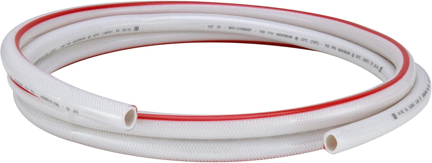 RecPro 1/2" RV Pressurized Hot Water Line | Flexible | Non-Toxic | Vinyl | Heavy Duty |Length Options (50 Feet)