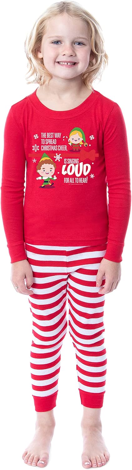 INTIMO Elf The Movie Buddy Singing Loud For All To Hear Christmas Cheer 2 Piece Tight Fit Family Pajama Set