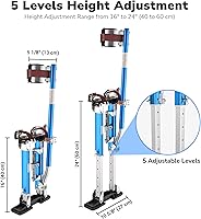 Vista 3 de Yescom Zancos para Paneles de Yeso 16" - 24" Ajustables de Aluminio Herramienta de Pintura con Almohadillas Cómodas para las Piernas para Techo
