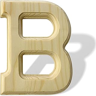 Unfinished Pine Wood Letter for Wall Decor, 6 Inch Standing Letter B, Christmas Sign Board Decoration
