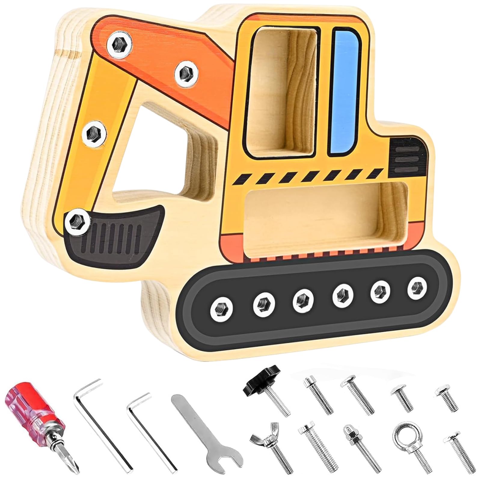 iPobie Montessori Screw Board, Excavator Nut Set, Screw Sorter Game for Over 14 Years Old Kids