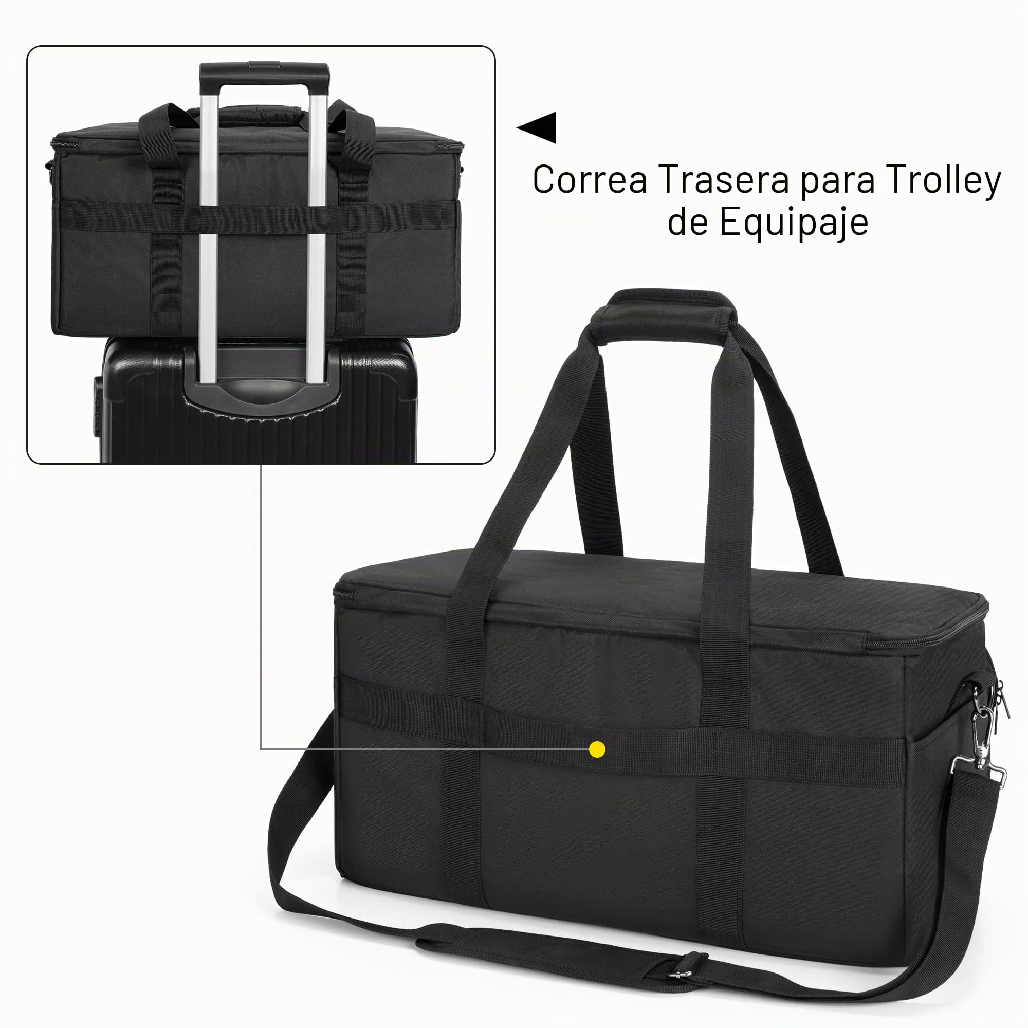 LoDrid Equipo de DJ: Bolsa para Cables y Accesorios con separadores extraíbles | Bolsa DJ con separadores para portátil de 15,6 pulgadas y equipo musical, fondo acolchado (bolsa solo)