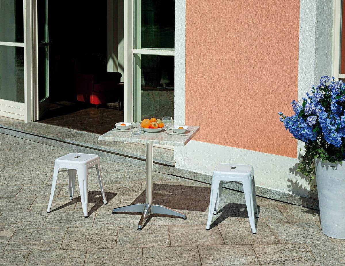 Giordanoshop Base per Tavolo da Giardino con Piede a 4 Razze in Alluminio Silver
