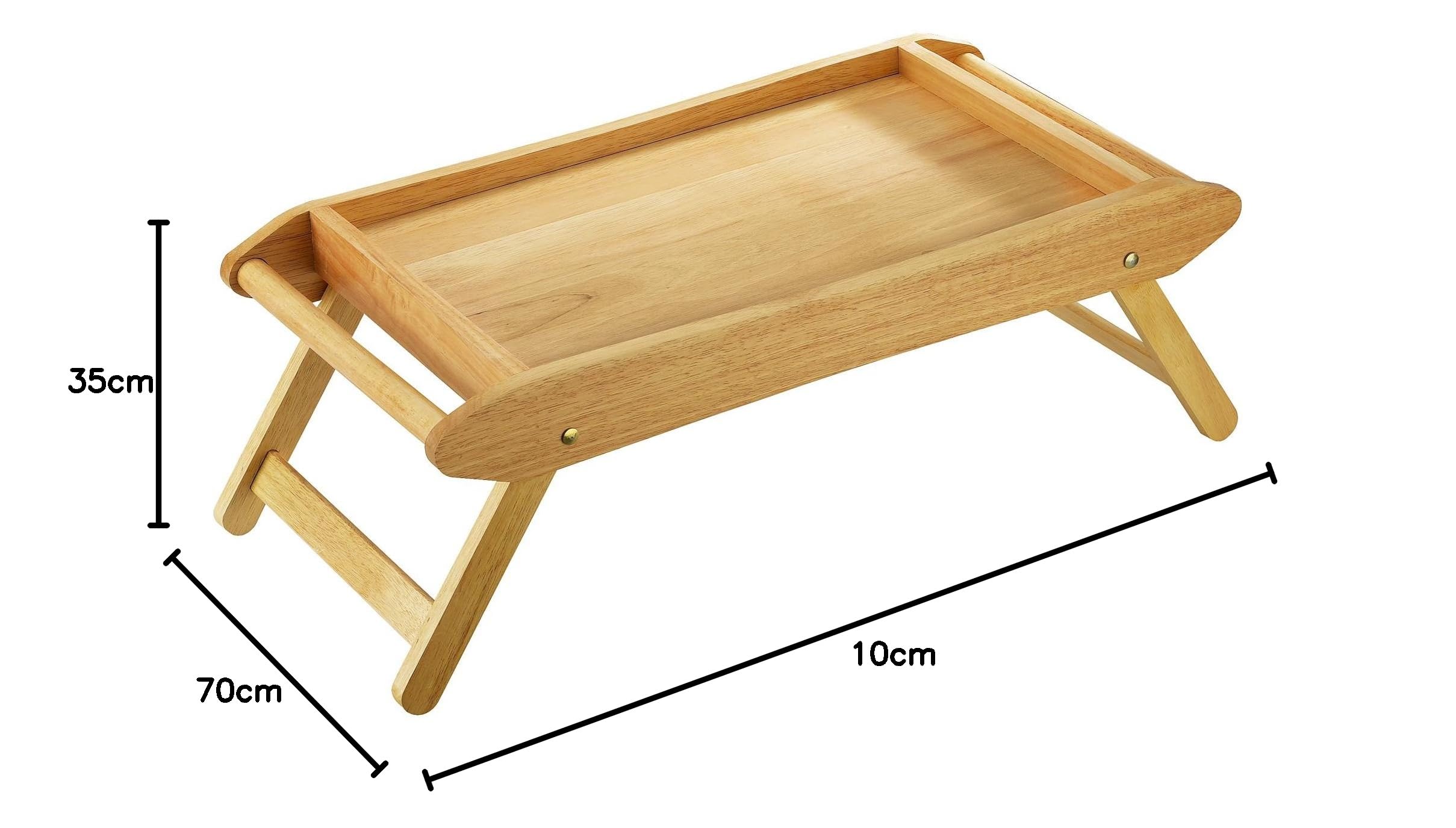 Zassenhaus Bett- / Serviertisch, 69 x 35 cm, Gummibaumholz hell
