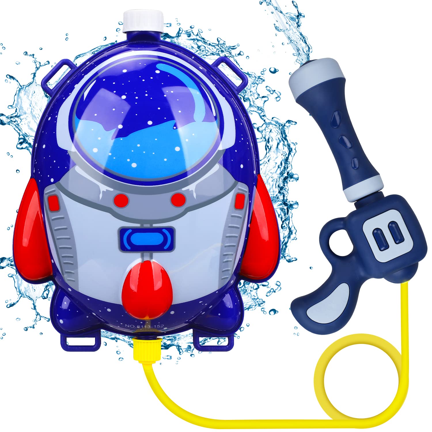 TOY Life Backpack Water Gun for Kids, Cute Rocket Backpack Squirt Gun for Kids, Water Blaster Soaker Gun, Water Guns for Toddlers Age 3-5, Water Gun Toys, Summer Gift for Kids Outdoor Games Toys