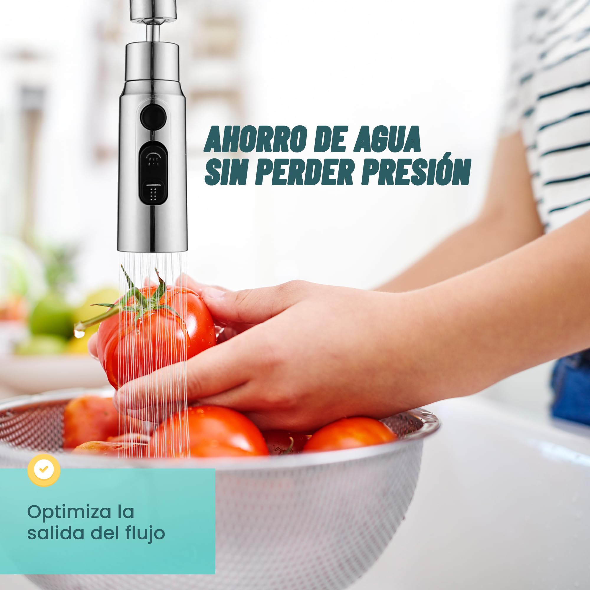 VIPA Adaptador Grifo Cocina - 3 Modos Ajustable - Aireador Grifo Cocina de 360º con Adaptador - Adaptador Universal para Grifos - Boquilla de Grifo Universal - Grifo Filtrado a Prueba de Salpicaduras