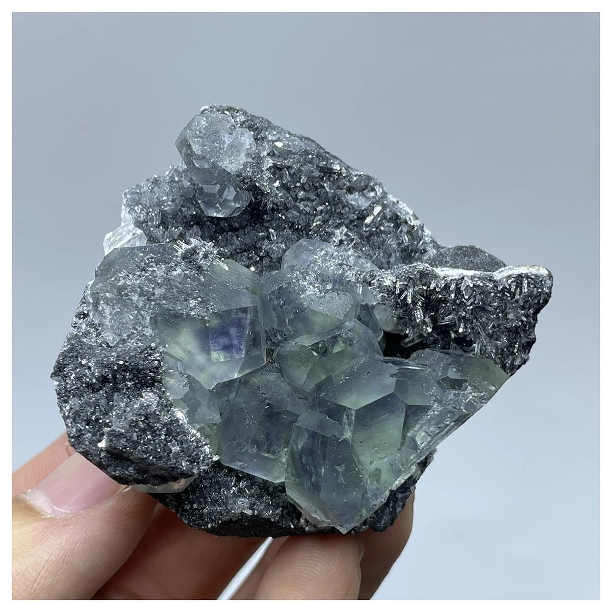 Fluorita natural para decoración del hogar y collar con soporte de piedra de cristal mística