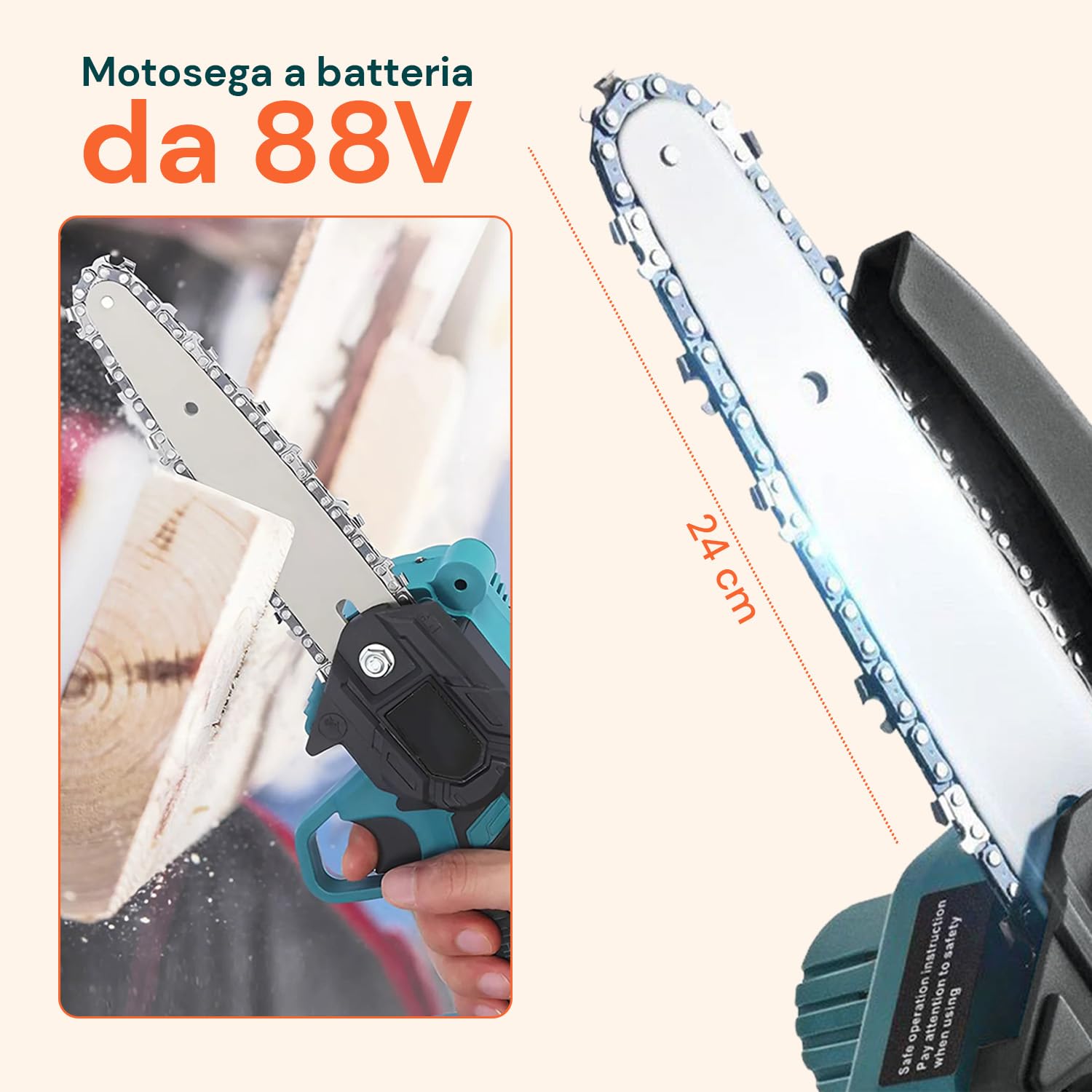Avilia Kit Potatura 3 in 1 Forbici Potatura a Batteria Motosega 88V Asta Telescopica Giardinaggio