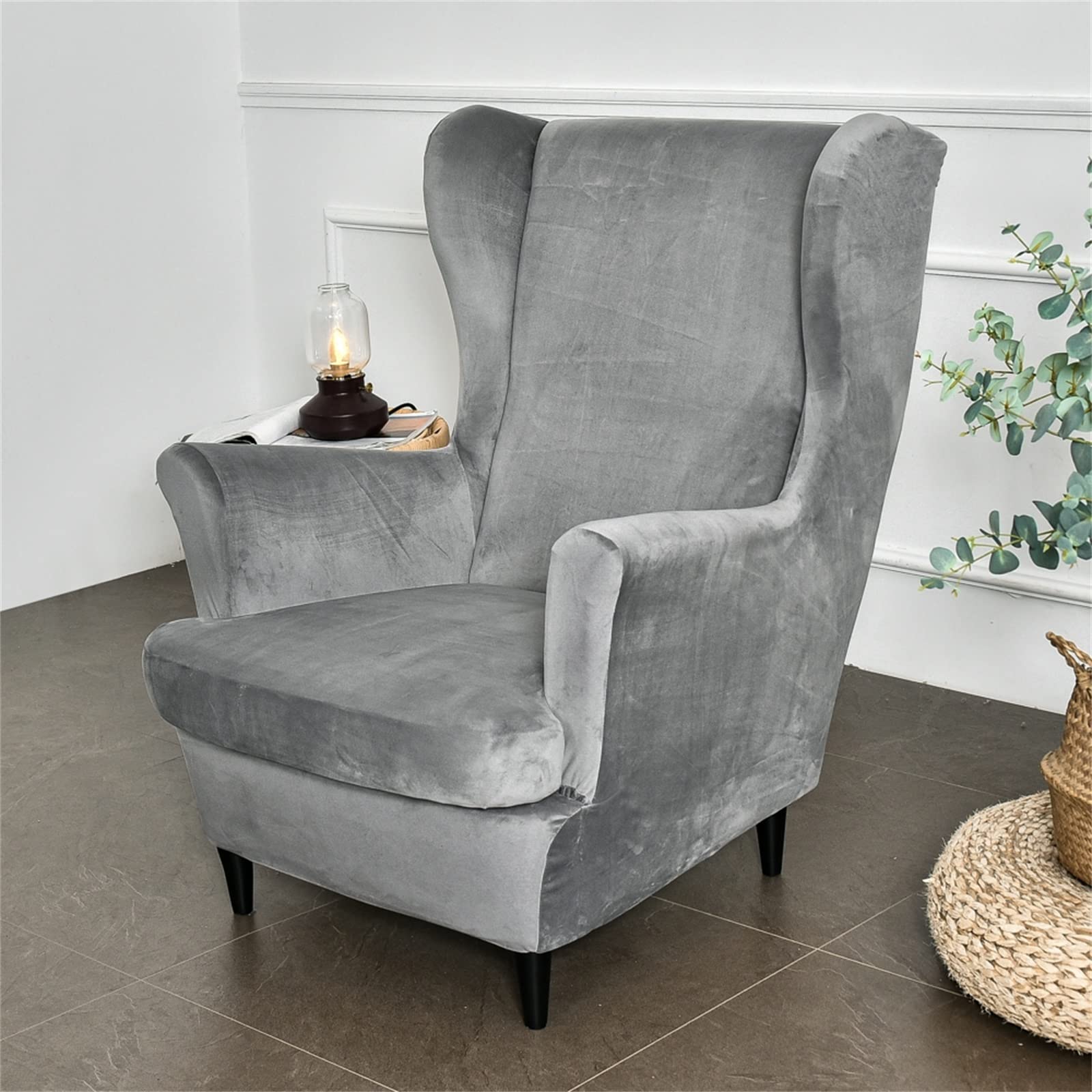 Wing Chair Slipcover 2 Piece Set - Image 4