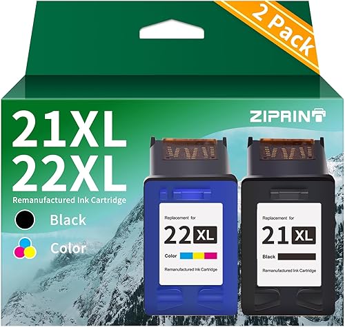 ZIPRINT Cartucho de tinta remanufacturado de repuesto para HP 21 22 21XL 22XL (C9351AN y C9352AN) para HP Deskjet F4180 F2210 D1560 D1530 D1420 disponible en Yaxa Guatemala
