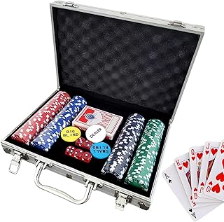 Poker Set,Partyzubehör ohne Wertangabe - Poker-Kartenspiel-Set - Für Spiele-Enthusiasten Erwachsene Sammler Eventplaner Zuhause Reise Familienabend Familientreffen Junggesellenabschiede