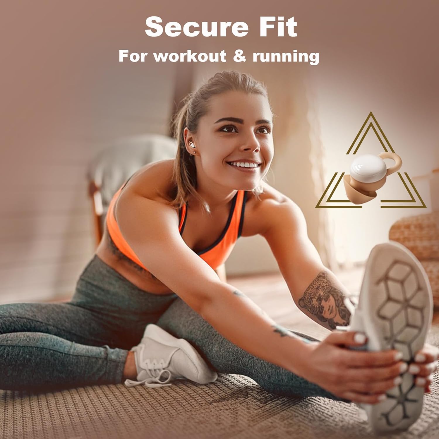 Purple Invisible Noise Cancelling Earbuds for Small Ear Canals Wireless Mini Hidden Headphones Ear Buds for Small Ears Bluetooth Comfortable Invisible Earbuds Discreet Ear Buds for Work