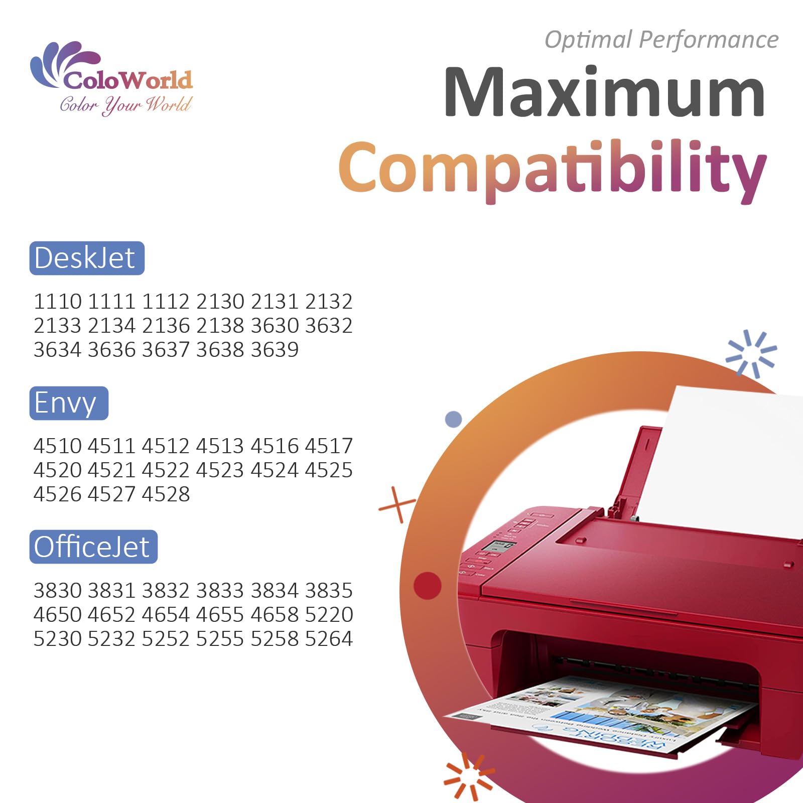 ColoWorld 302 cartucce per stampanti, 302XL rigenerate per HP 302 cartucce compatibili con le stampanti HP OfficeJet 3832 3830 3831 4650, Envy 4520, DeskJet 3630 1110 2130 (1 colore)