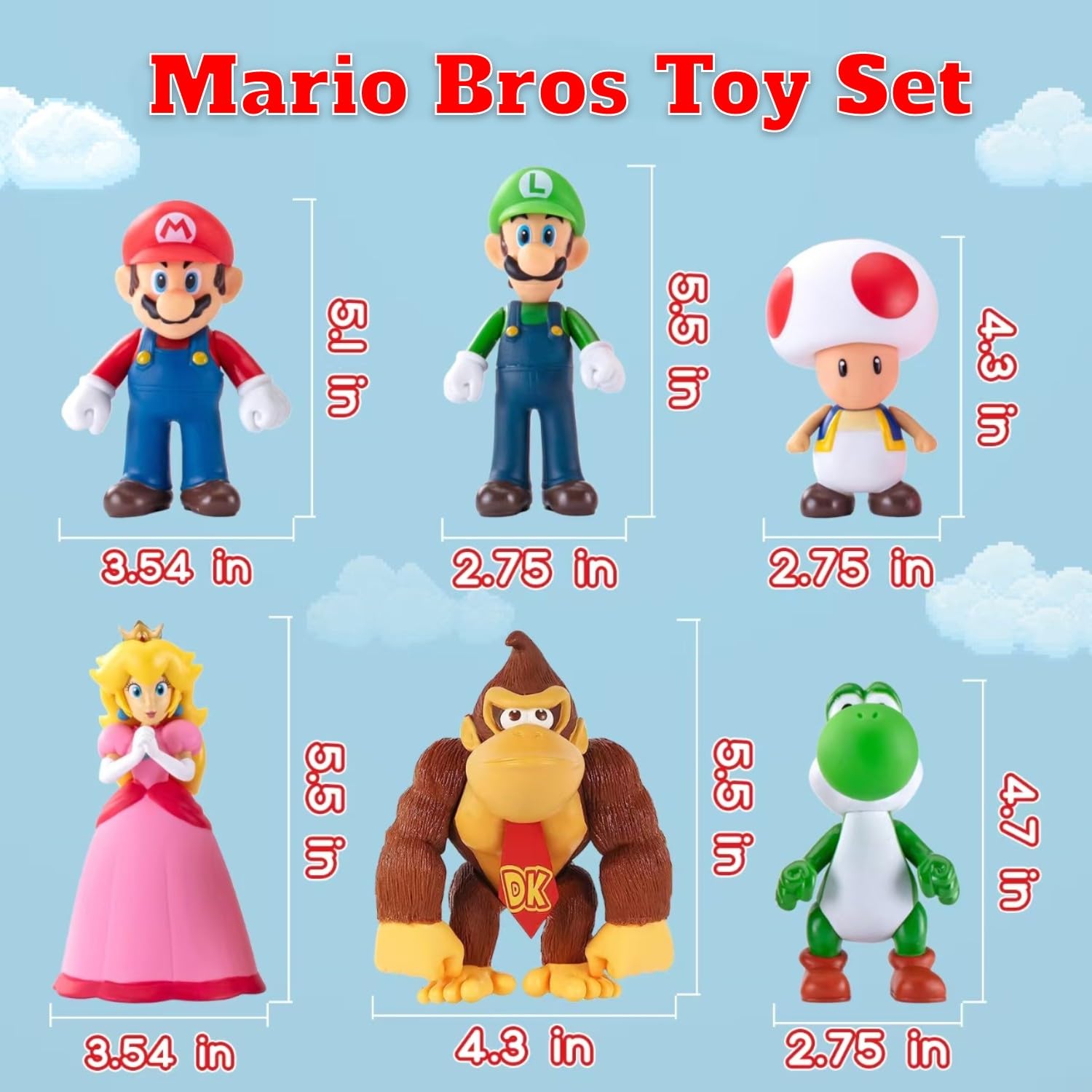 Amazon.co.jp: マリオフィギュア 6個パック マリオブラザーズ おもちゃ