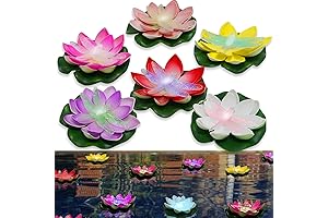 LOGUIDE Floating Pool Lights,Lily pad Pond Light LED Lotus Flower Lamp