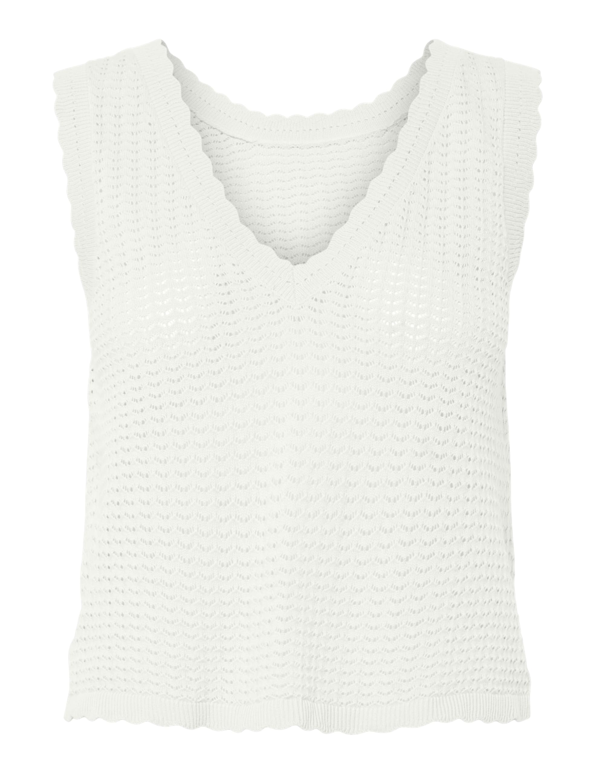 PIECES Pcscout Sl V-Neck Reversible Knit Bc, Cloud Dancer, XL