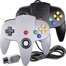 miadore Classic N64 Controller 2 Pack, Wired Retro N64 Remote Joystick Gamepad Controller Compatible with N64 Video Game System Consoleblack+Gray