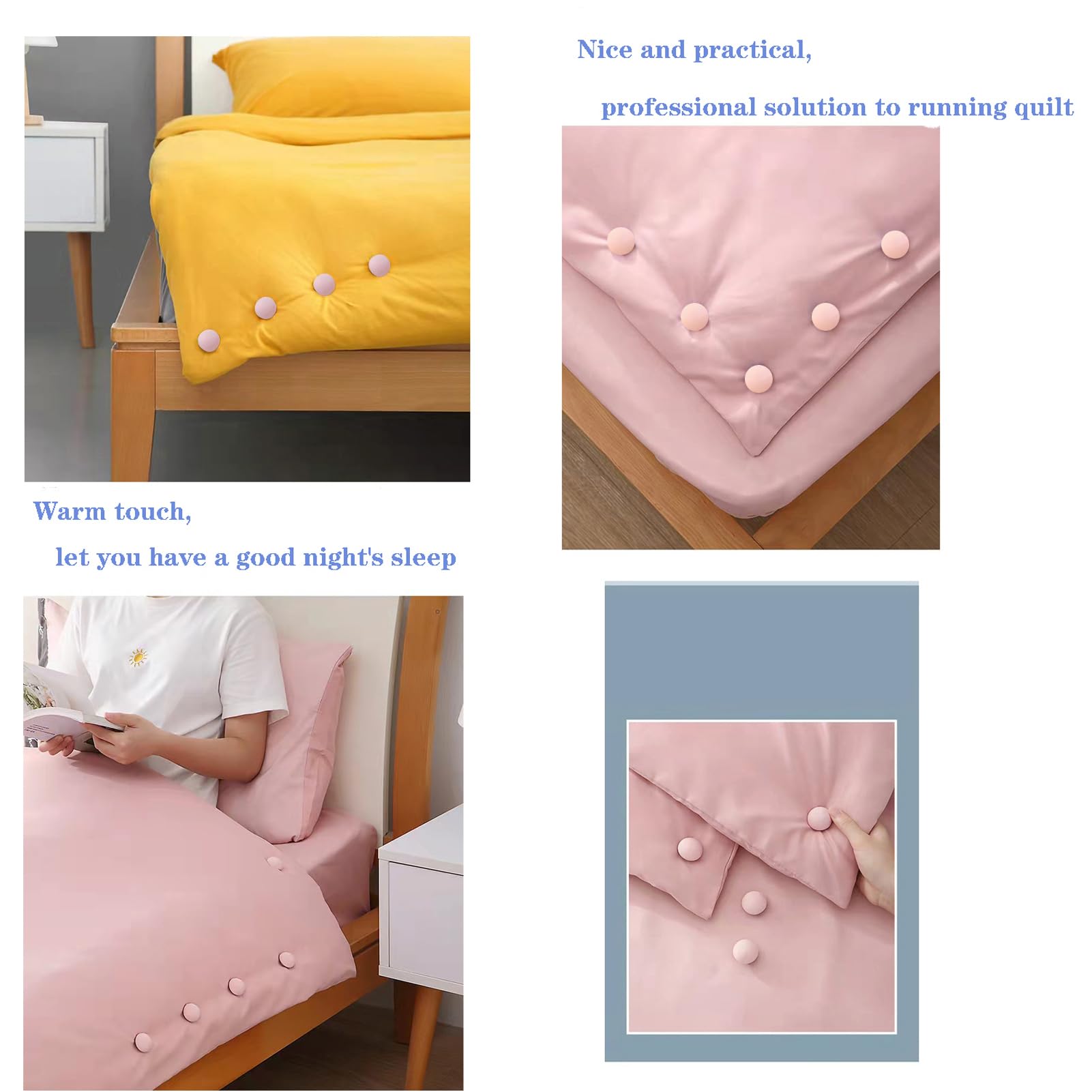 30 Pcs Duvet & Curtain Pins - Affordable Sets, Use as Duvet Donuts, Curtain or Drape Pins, Secure Upholstery (Round Pink) 3