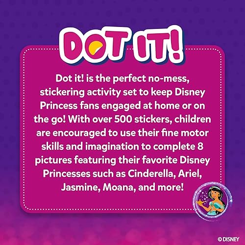 Miniatura 7 de Skillmatics Dot It - Arte adhesivo de princesa Disney, diversión sin desorden para niños, rellenos de calcetines, más de 500 calcomanías, kits de