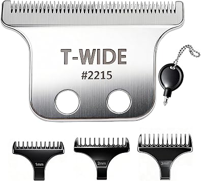 2215 Replacement T Wide Blades Compatible with Wahl 5 Star Detailer Li Trimmer8081 and 8171 - Adjustable Stainless-steel Zero-Gap Trimmer Blade  1PC-silver