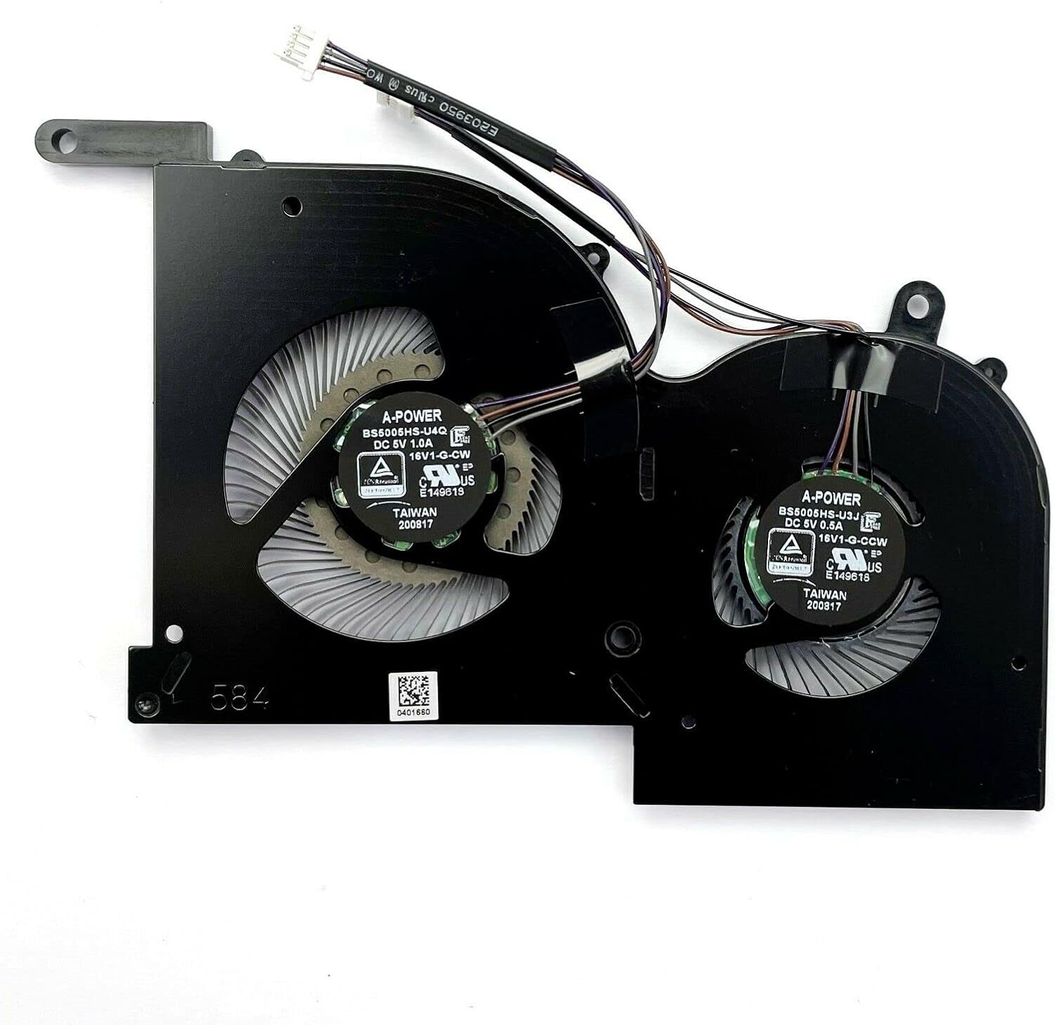 HK-Part Fan for MSI GS66 Stealth 10SD 10SGS 10SF 10SE MS-16V1 CPU + GPU Cooling Fan Set